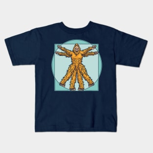 Vitruvian Bigfoot Funny Leonardo da Vinci Sasquatch Vintage Kids T-Shirt